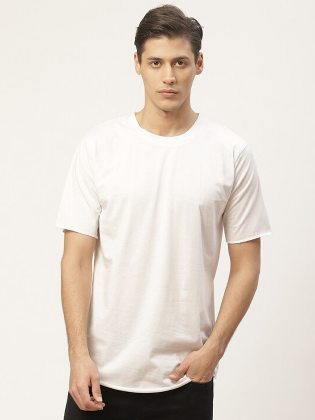 

PAUSE SPORT Men White Round Neck Regular Fit Cotton T-shirt