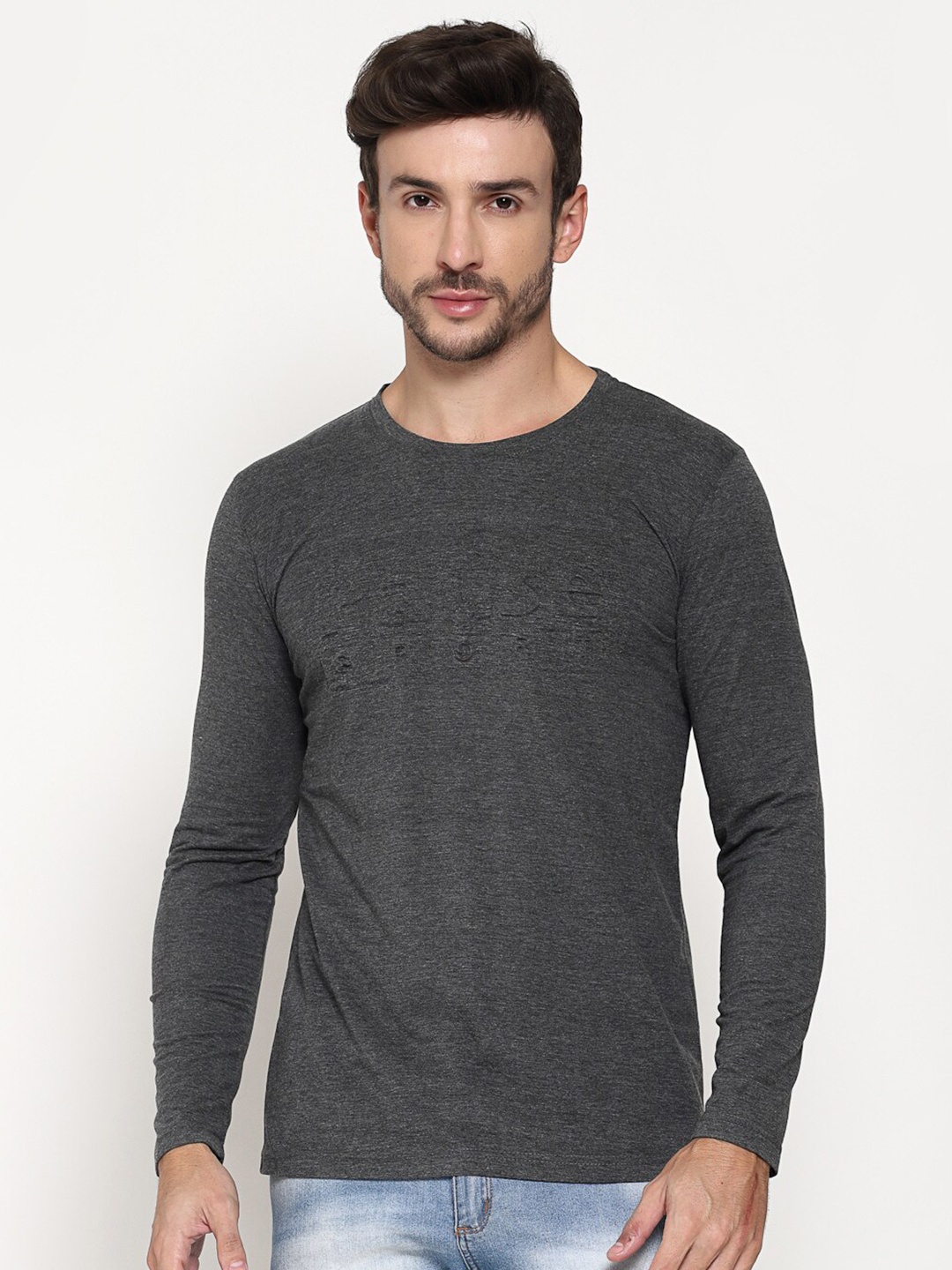 

PAUSE SPORT Men Grey Cotton T-shirt
