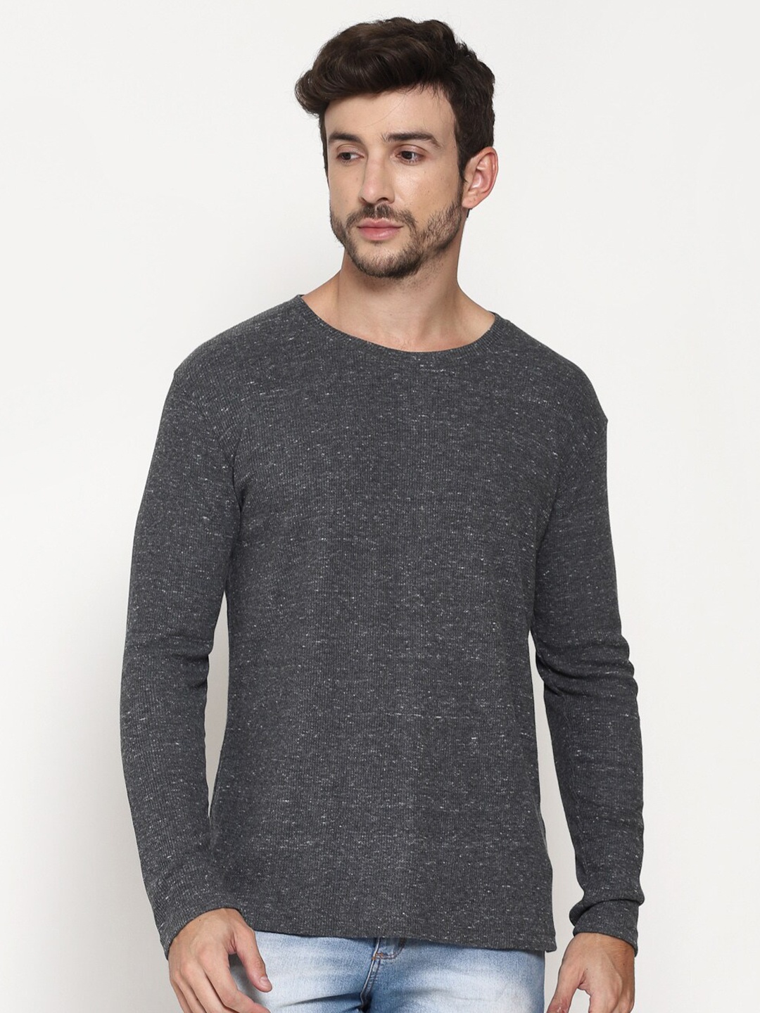 

PAUSE SPORT Men Grey Cotton T-shirt