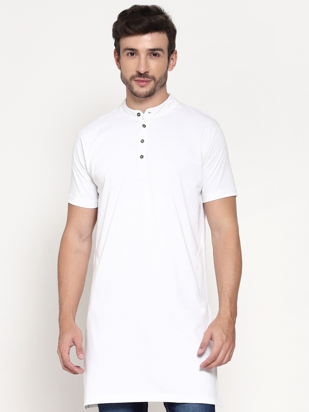 

PAUSE SPORT Men White Cotton Kurta
