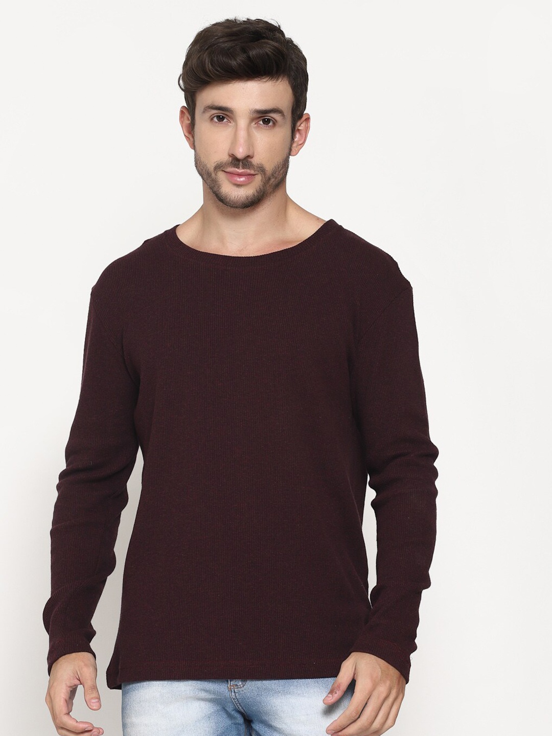 

PAUSE SPORT Men Maroon Cotton T-shirt