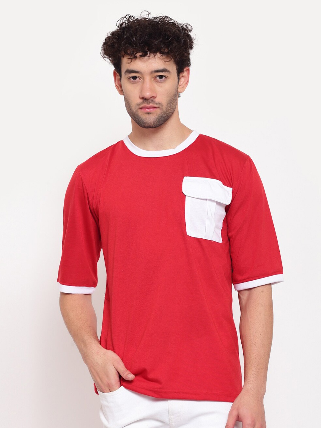 

PAUSE SPORT Men Red Cotton T-shirt