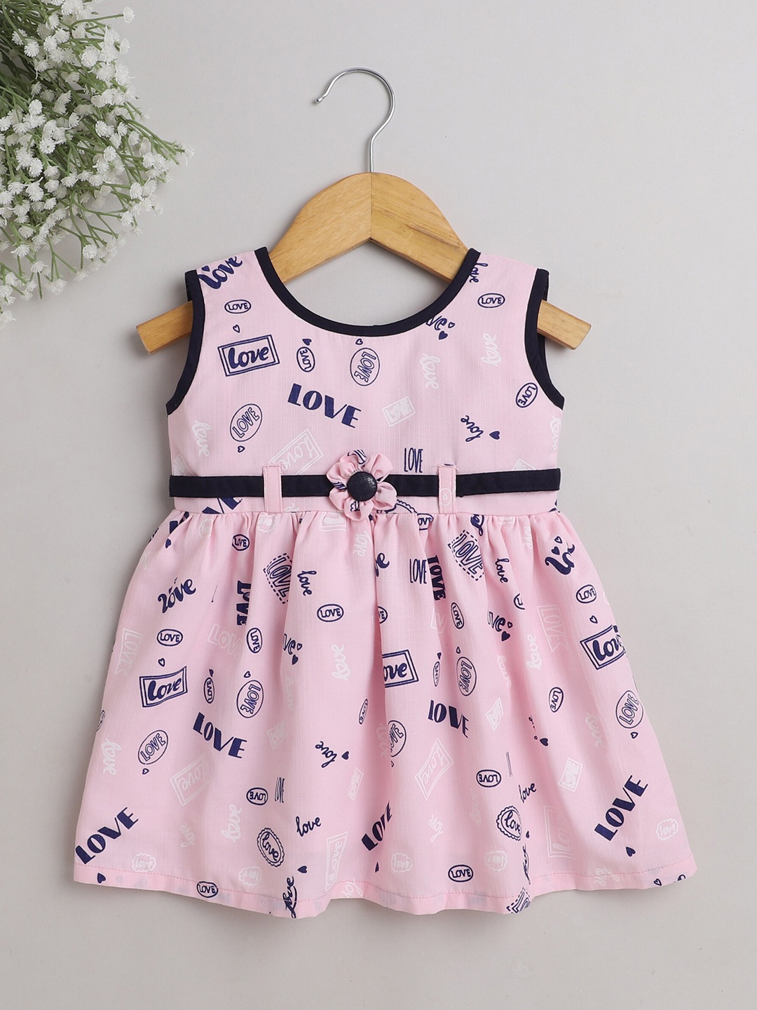 

The Magic Wand Girls Conversational Printed Dress, Pink