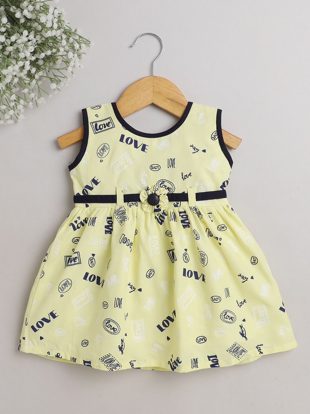 

The Magic Wand Girls Conversational Printed Dress, Yellow