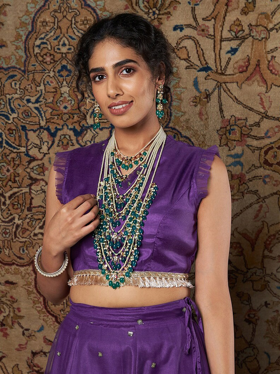 

Shae by SASSAFRAS Purple Satin Crop Top