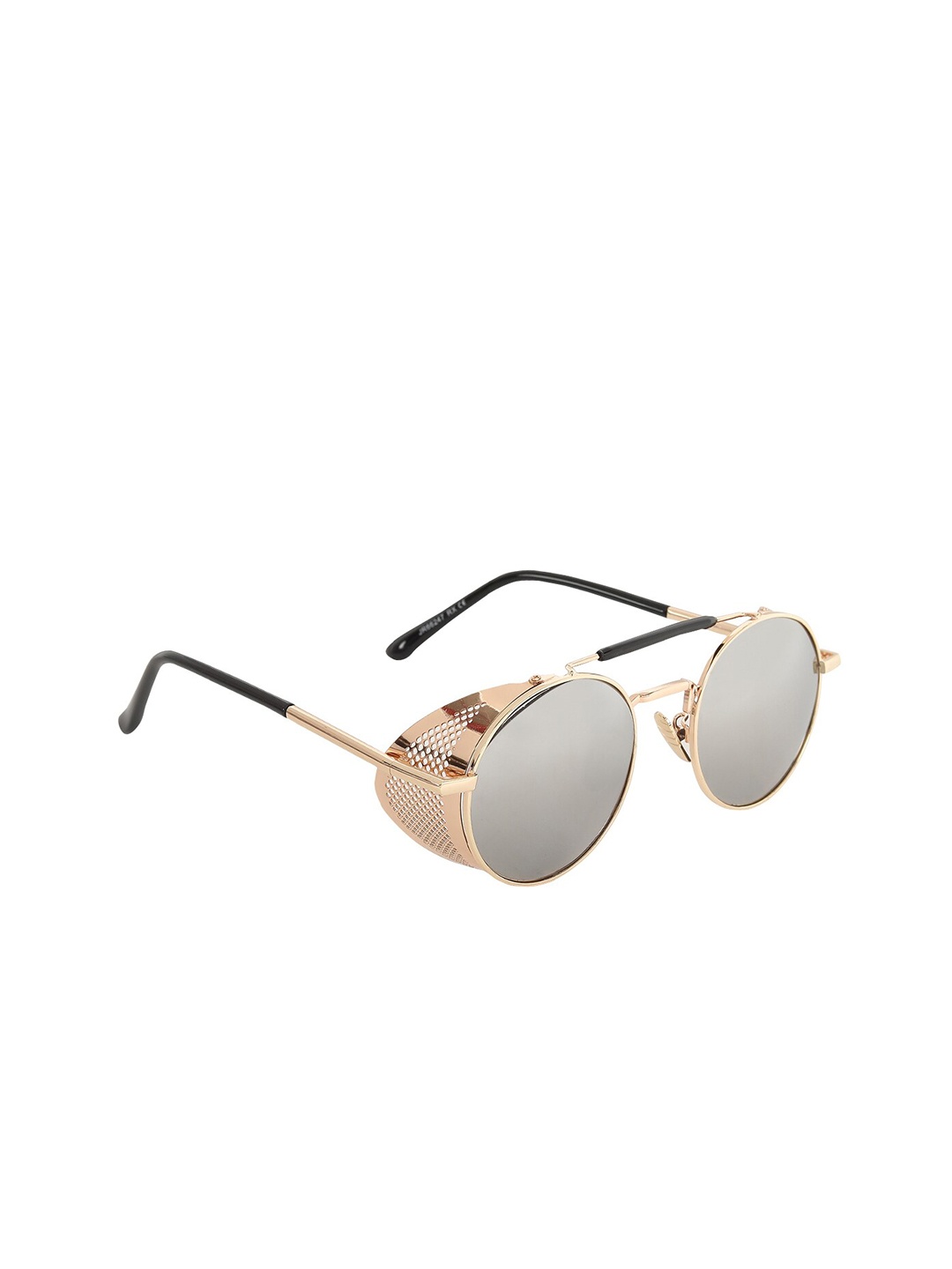 

GARTH Unisex Grey Lens & Gold Round Sunglasses UV Protected Lens GRT_RND_JALI_RGLD-SIL