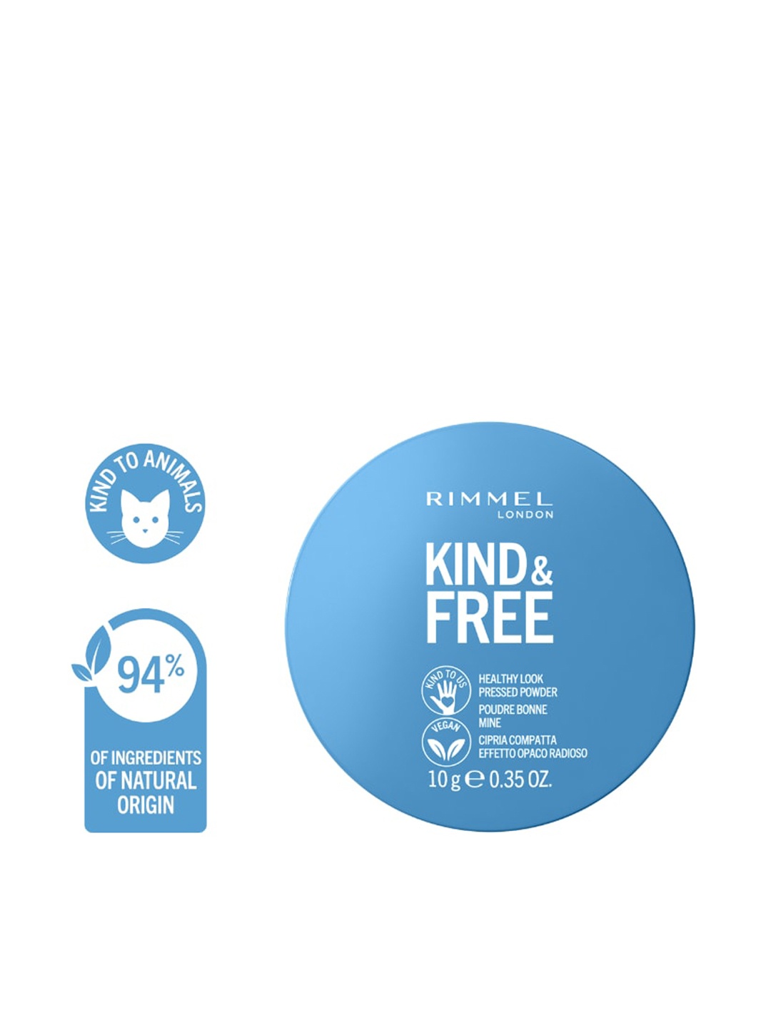 

Rimmel London Kind & Free Healthy Look Pressed Compact Powder 10g - Tan 040, Brown