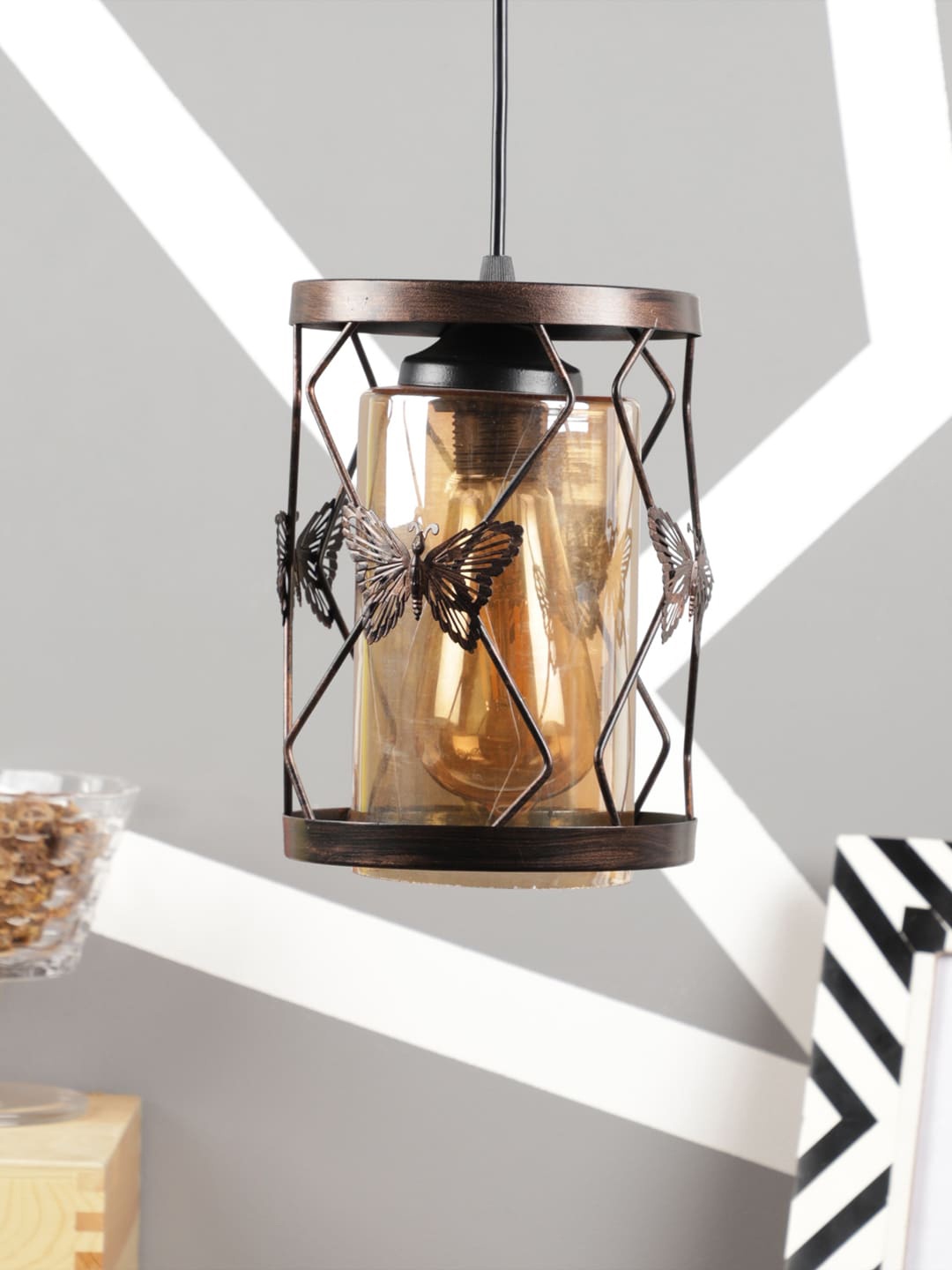 

foziq Brown Solid Pendant Ceiling Lamp