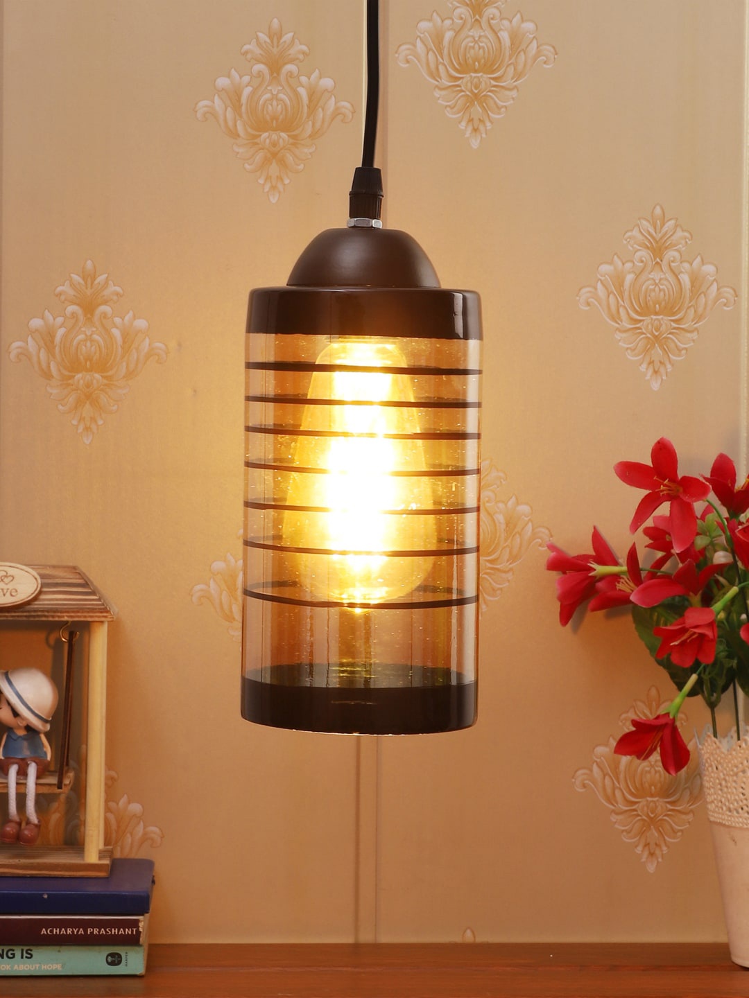 

foziq Black Solid Cylindrical Ceiling Lamp