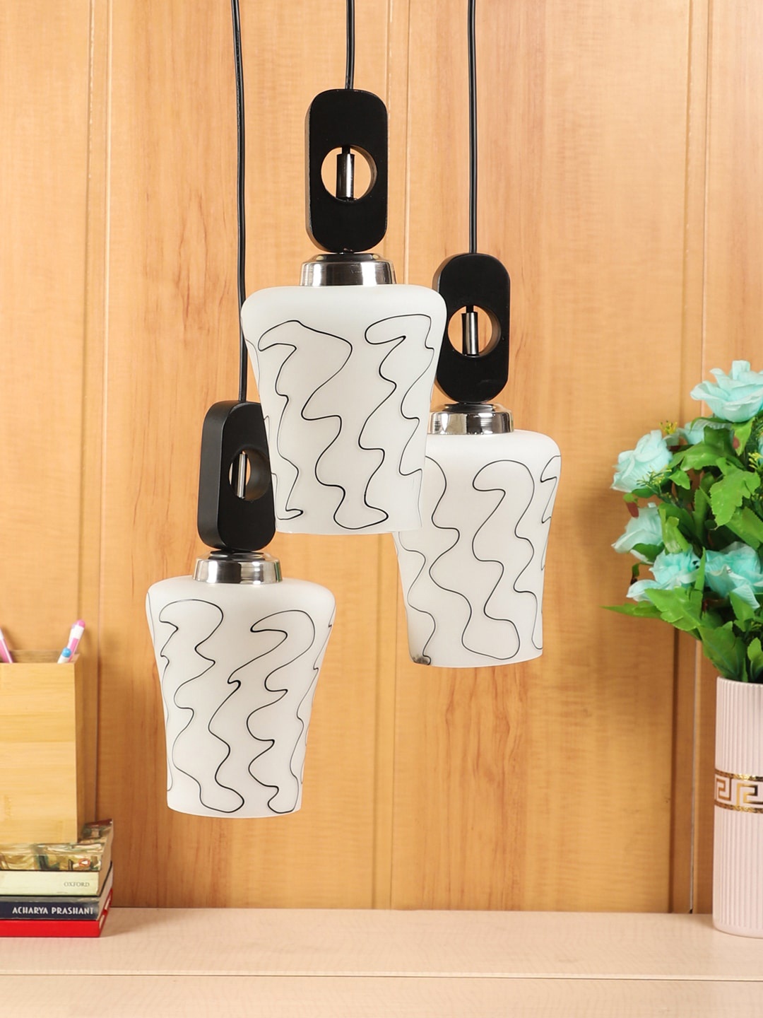 

foziq Black & White Printed Contemporary Ceiling Lamp