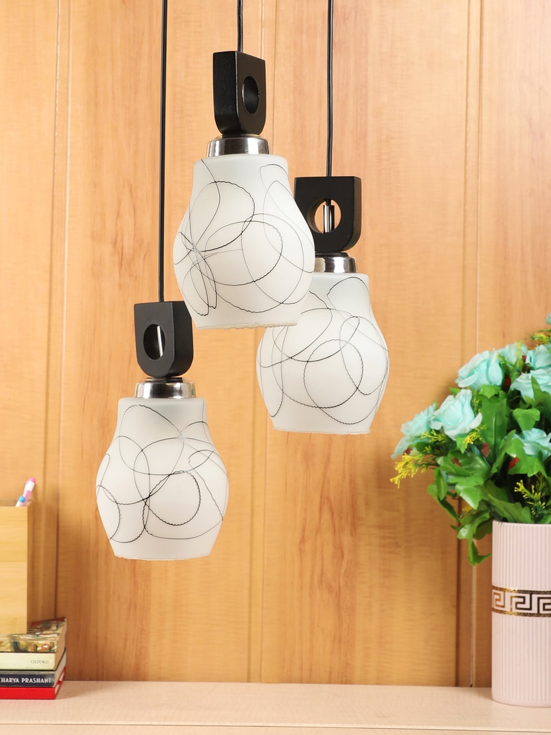 

foziq Black & White Printed Ceiling Lamp