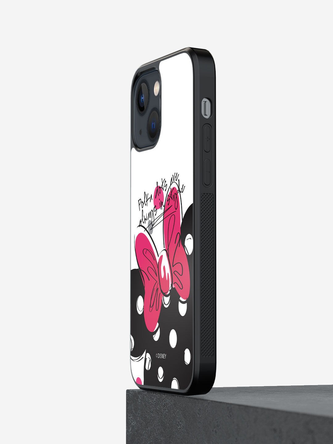 

macmerise White Printed Polka Minnie Design iPhone 13 Bumper Phone Back Case