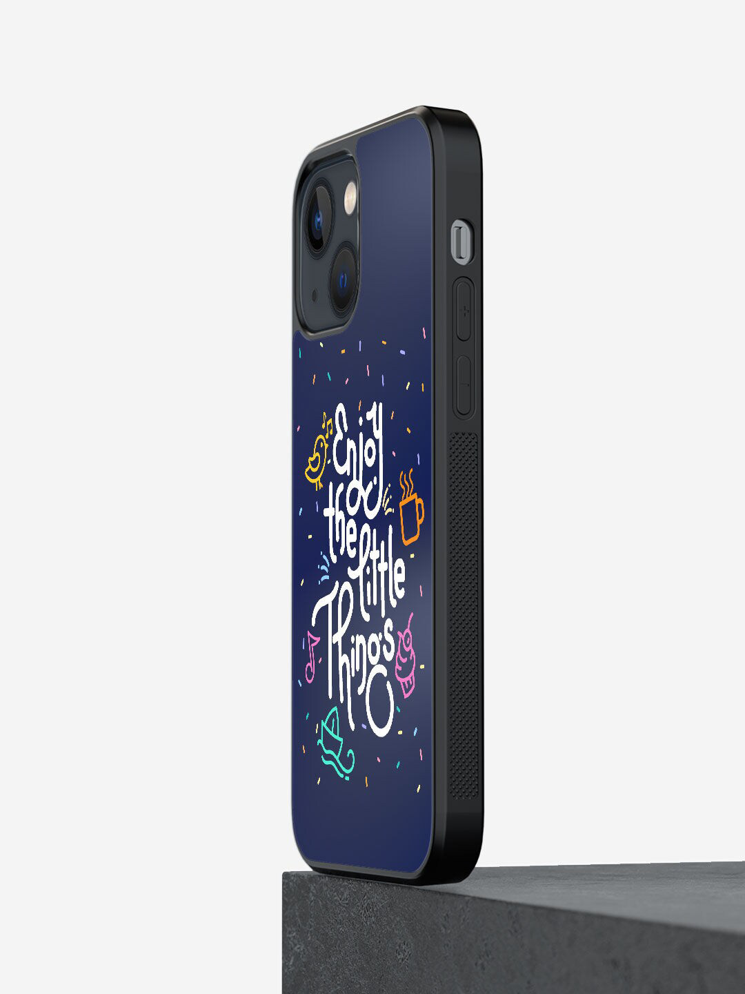 

macmerise White & Blue Enjoy The Little Things Printed iPhone 13 Mini Bumper Mobile Case
