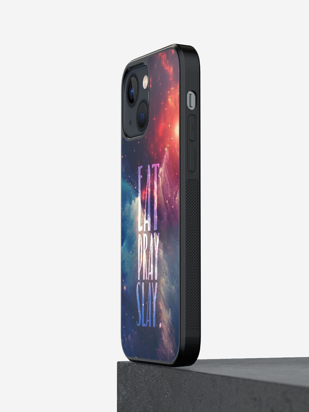 

macmerise Blue Printed Eat Pray Slay Design iPhone 13 Mini Bumper Phone Back Case