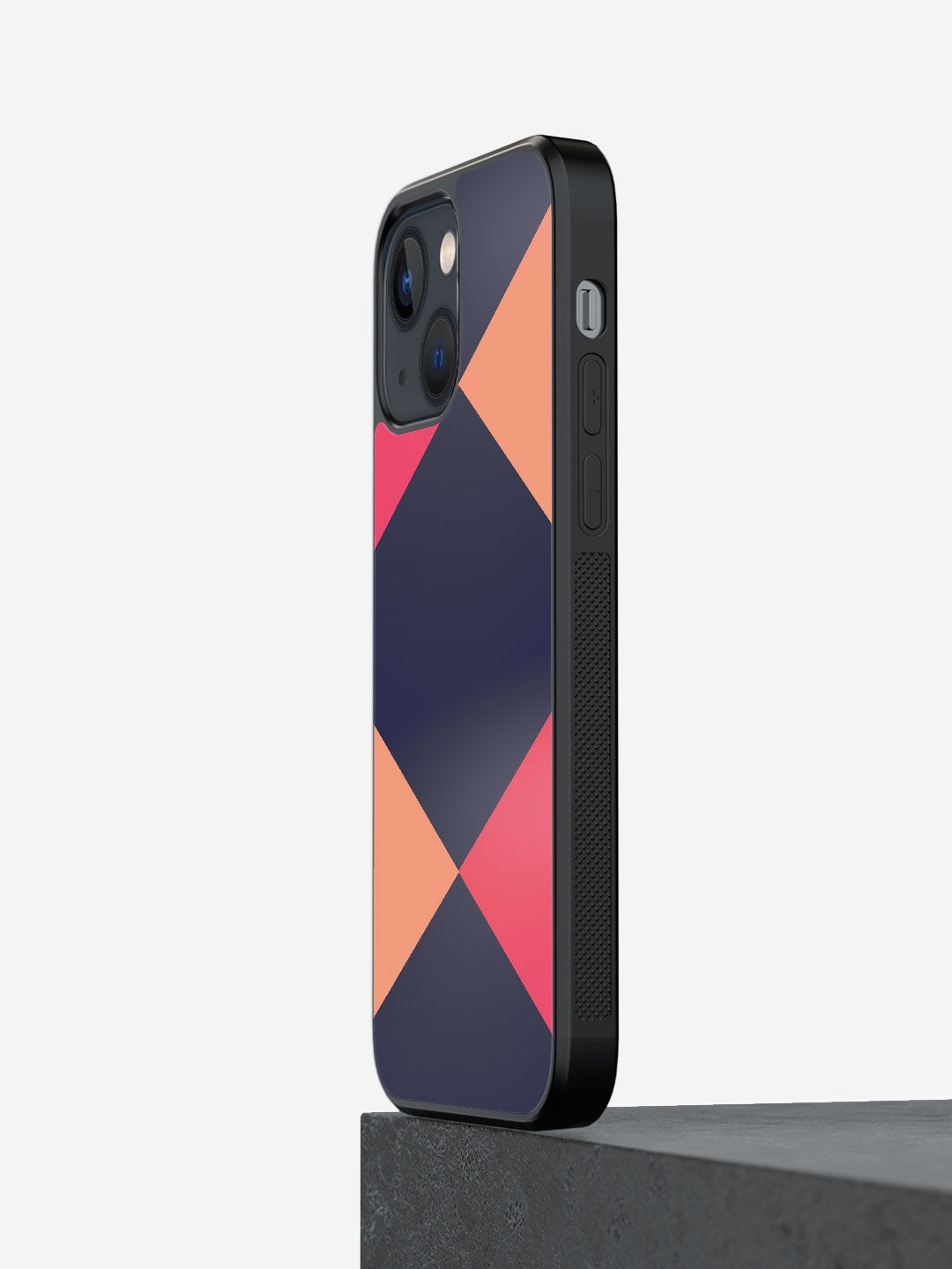 

macmerise Black Printed Criss Cross Design iPhone 13 Mini Phone Back Case
