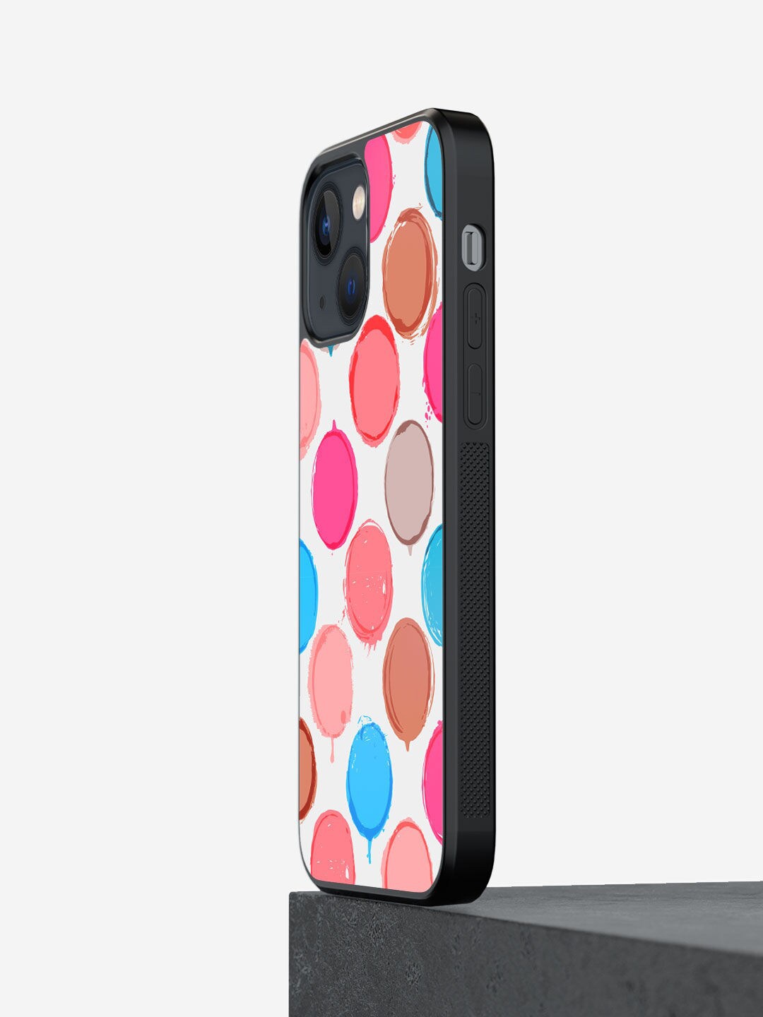 

macmerise White & Pink Polka Dot Canvas Printed iPhone 13 Phone Covers