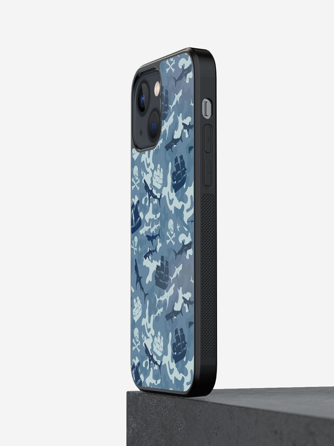 

macmerise Grey & Blue Printed Pirates iPhone 13 Phone Back Case