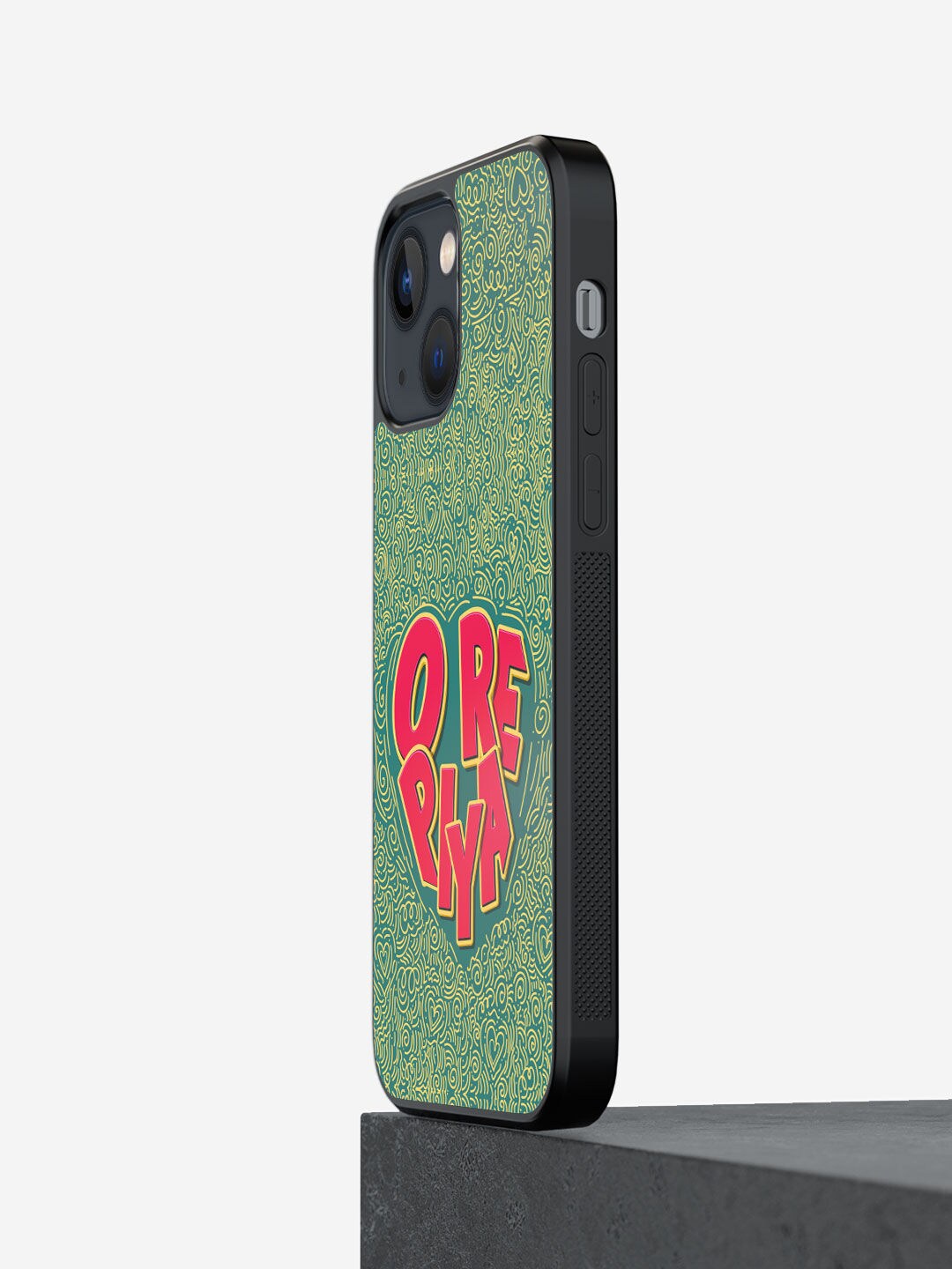 

macmerise Blue & Pink Typography Printed iPhone 13 Bumper Phone Back Case