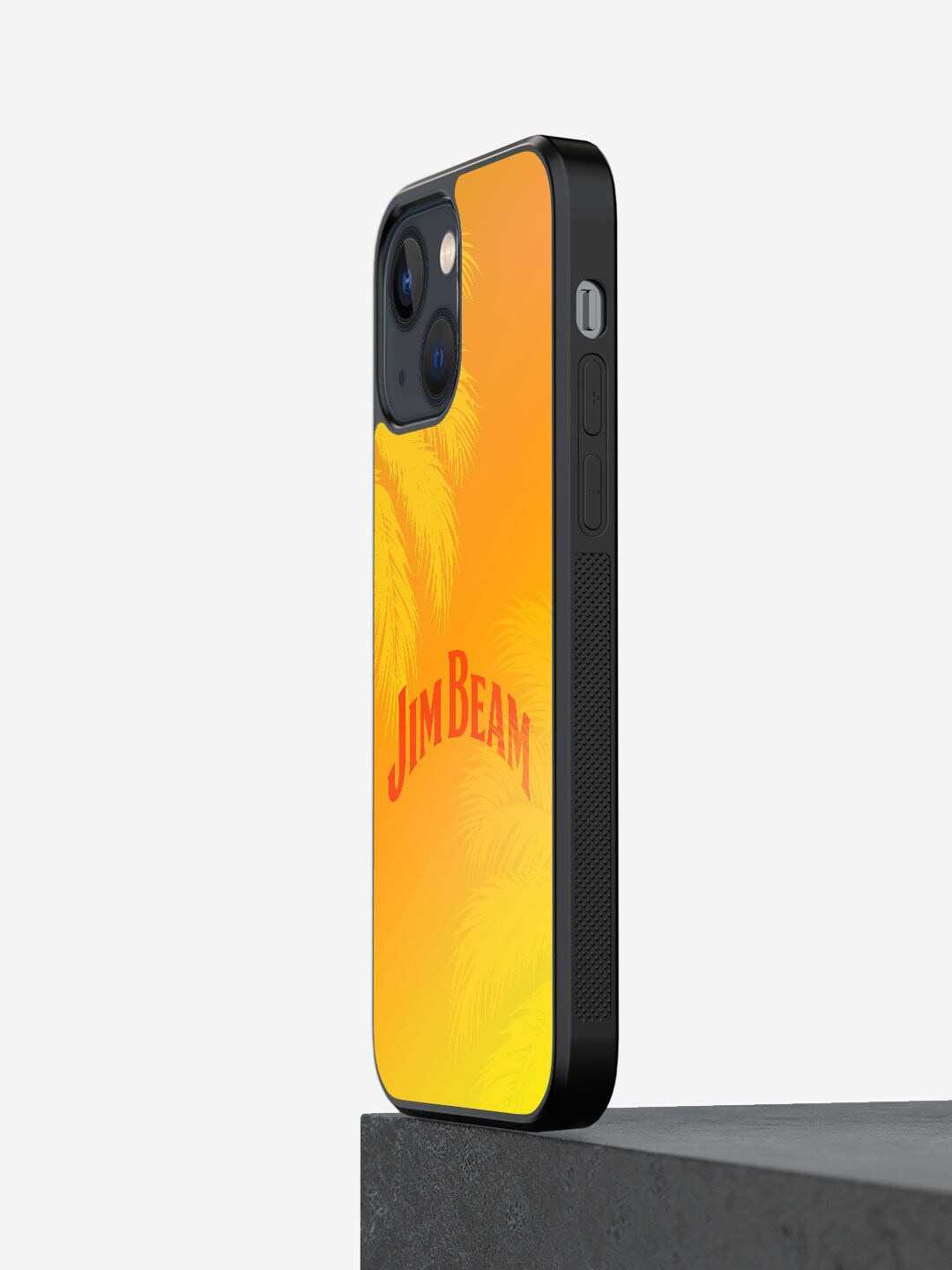 

macmerise Yellow Printed Jim Beam Palms Golden Design iPhone 13 Mini Bumper Phone Back Case