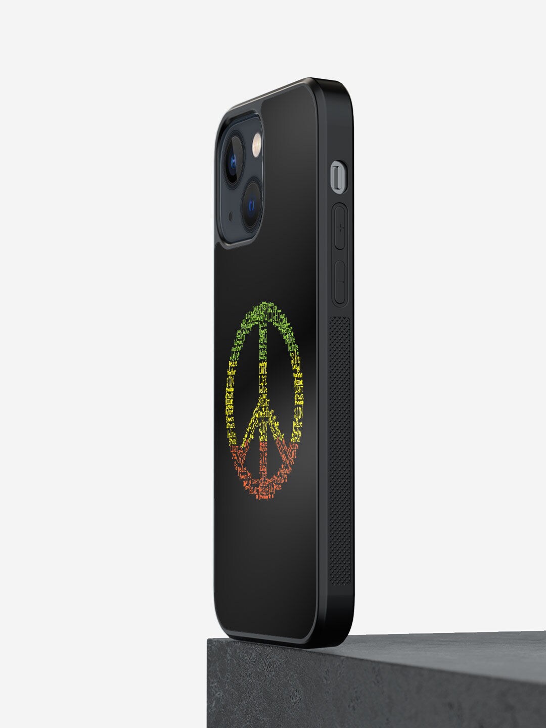 

macmerise Black Printed Symbol of Peace Design iPhone 13 Mini Bumper Phone Back Case