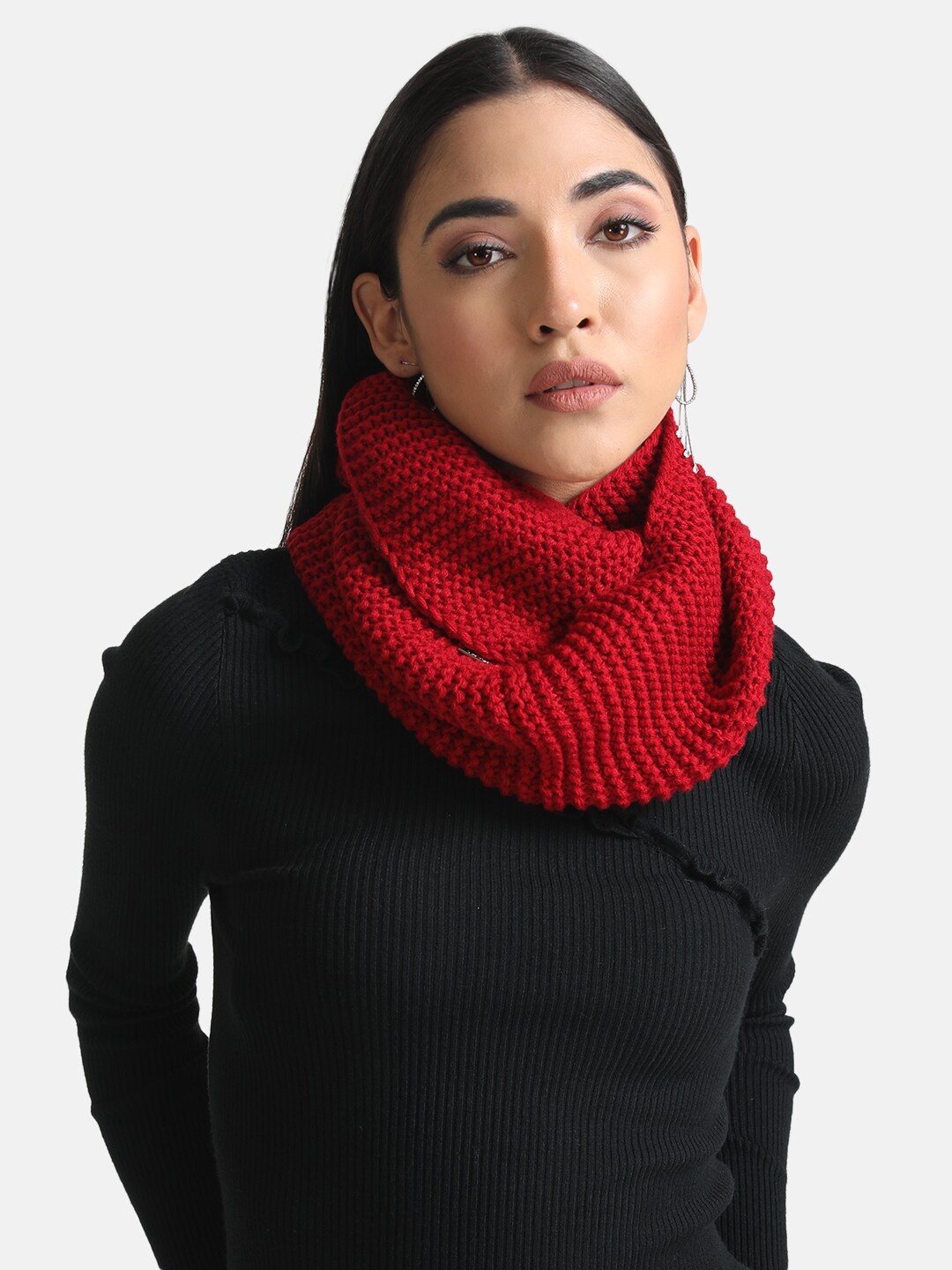 

Kazo Women Red Acrylic Easy Knit Scarf