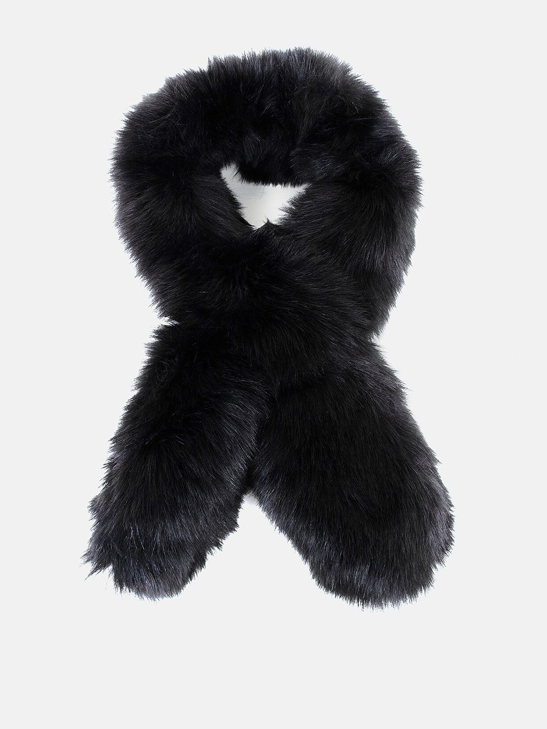 

Kazo Women Black Acrylic Faux Fur Scarf