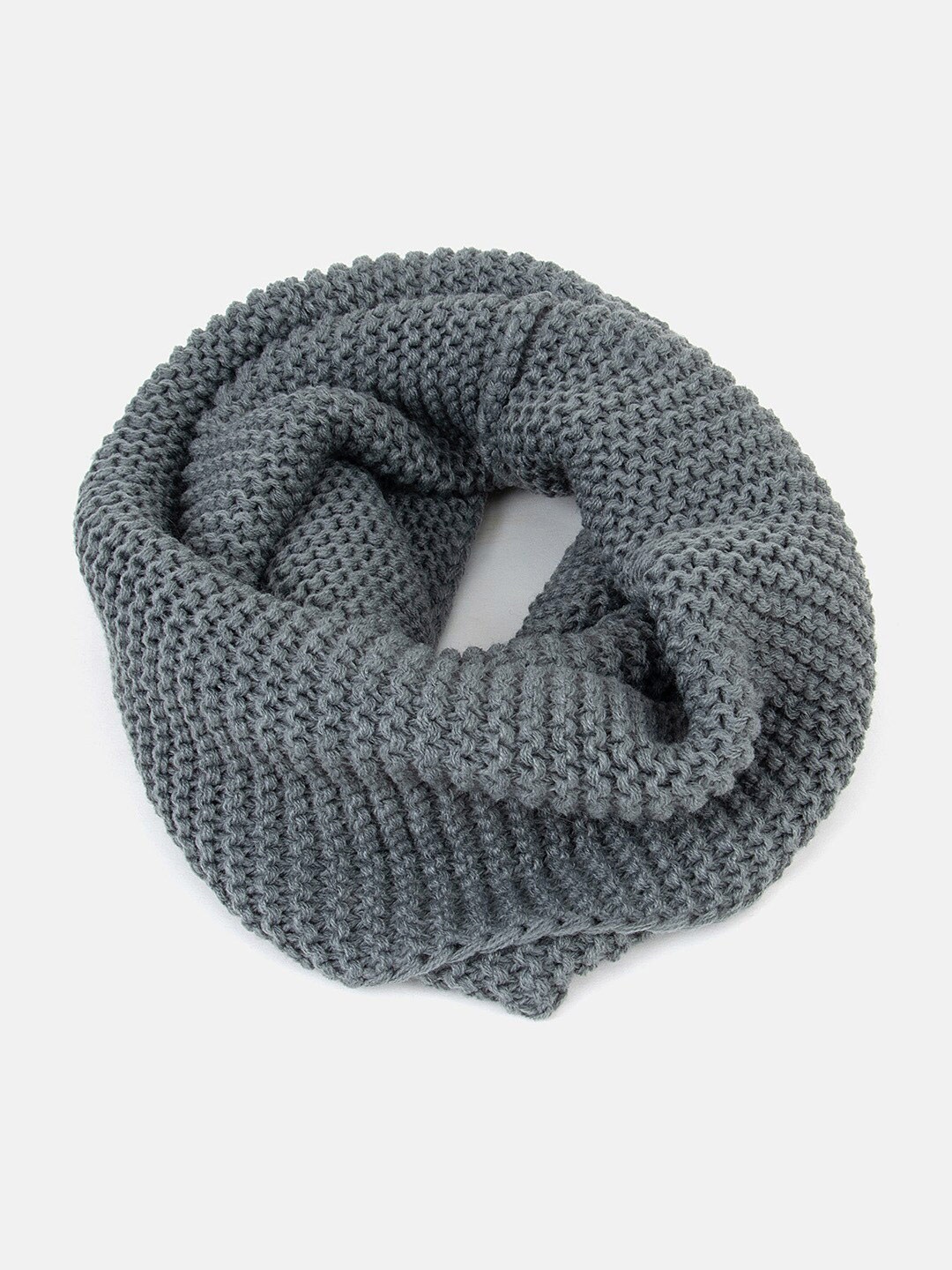 

Kazo Women Grey Acrylic Knit Scarf