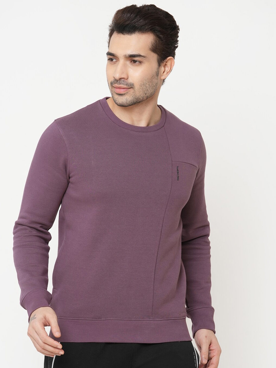 

Sweet Dreams Men Purple Solid Sweatshirt