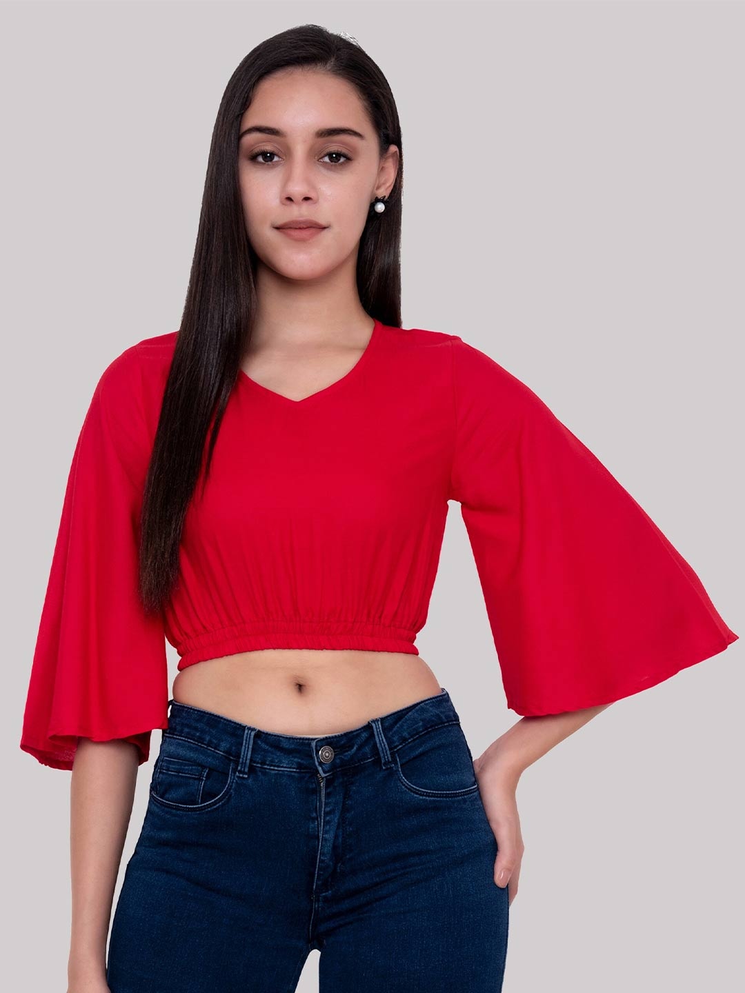 

PURSHOTTAM WALA Women Red Crop Top