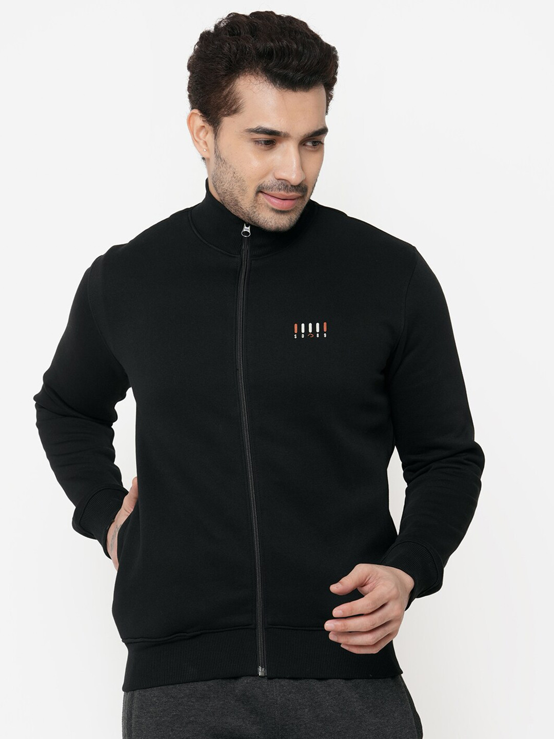 

Sweet Dreams Men Black Solid Fleece Sweatshirt