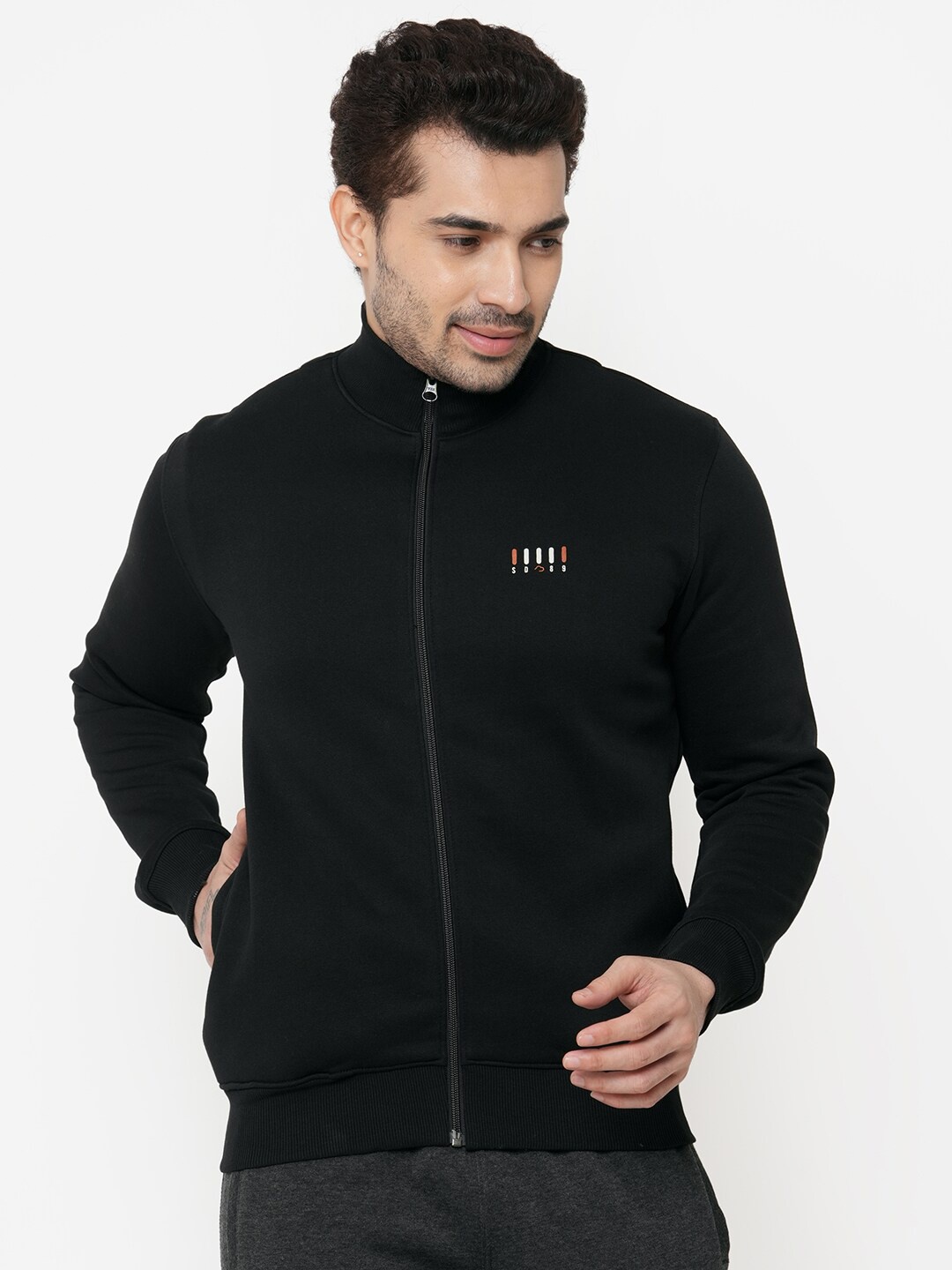 

Sweet Dreams Men Black Solid Fleece Sweatshirt