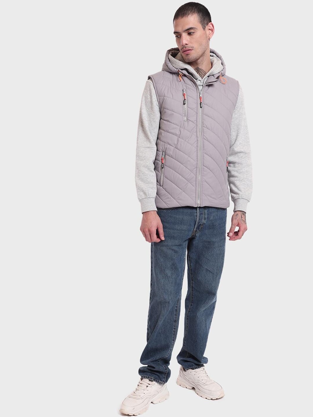 

Bewakoof Men Purple Solid Hooded Padded Jacket