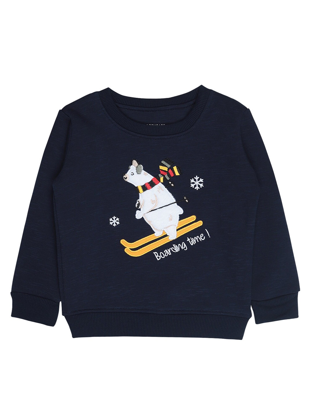 

Bodycare Kids Boys Navy Blue Printed Cotton Round Neck Sweatshirt