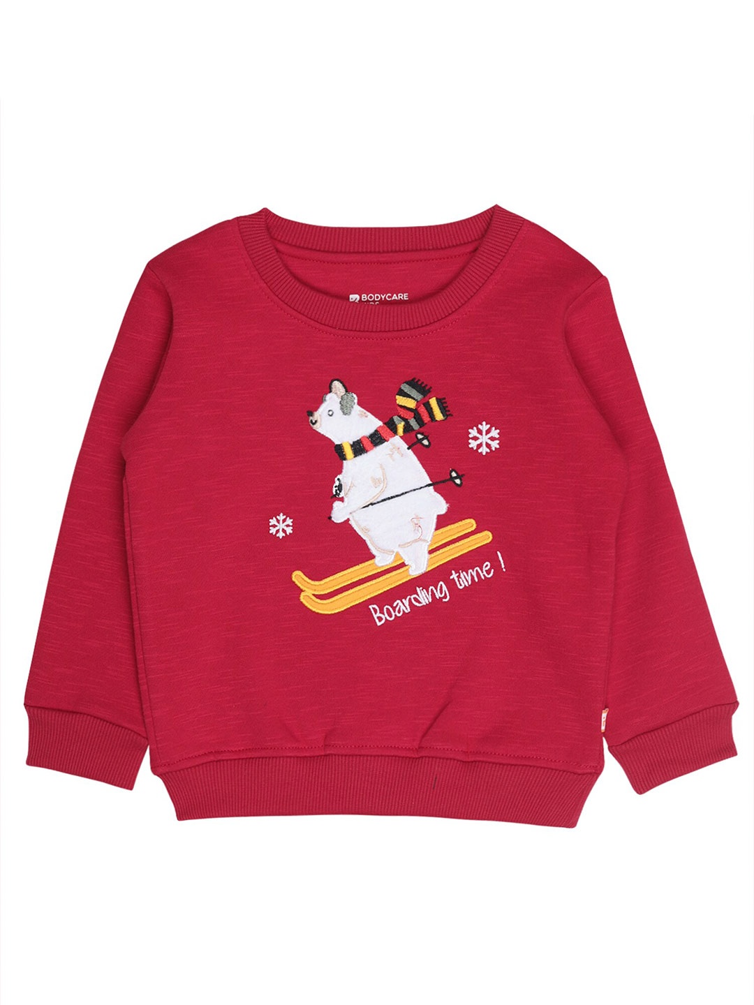 

Bodycare Kids Boys Maroon Printed Pullover Cotton Sweatshirt