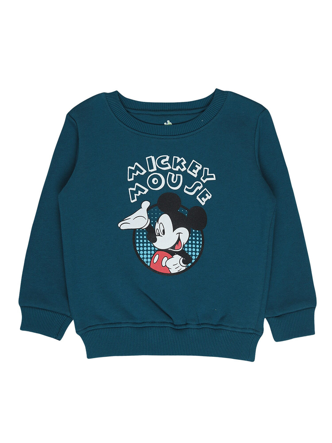 

Bodycare Kids Boys Teal Printed Cotton Round Neck Sweatshirt