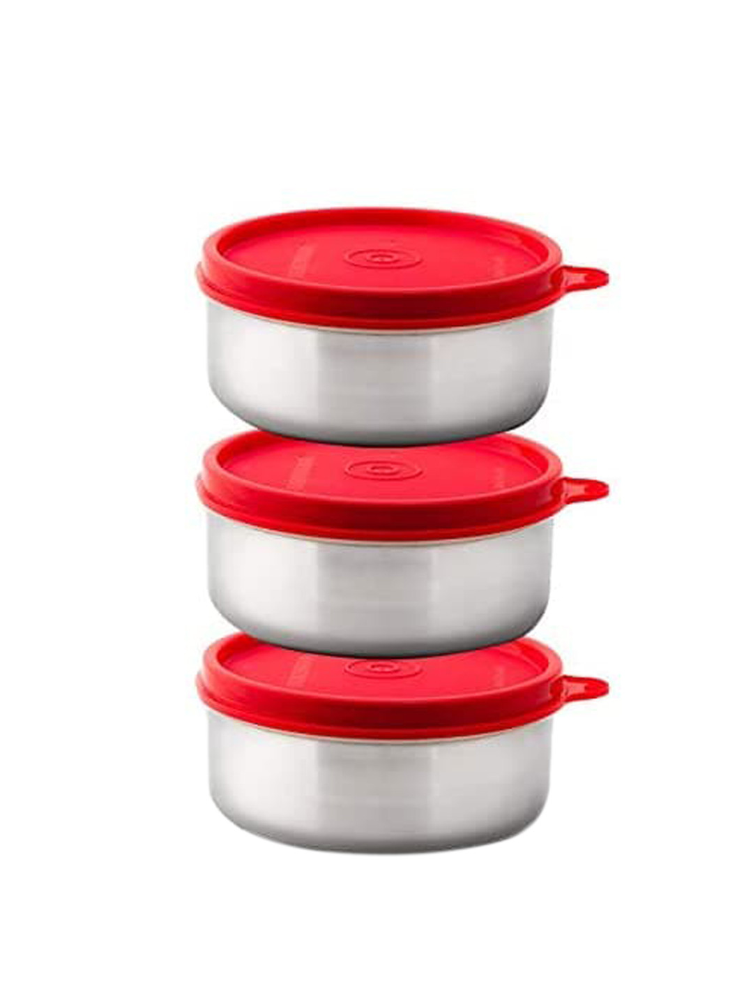 

SignoraWare Red Set of 3 Dishwasher And Microwave Safe Stainless Steel Kitchen Storage