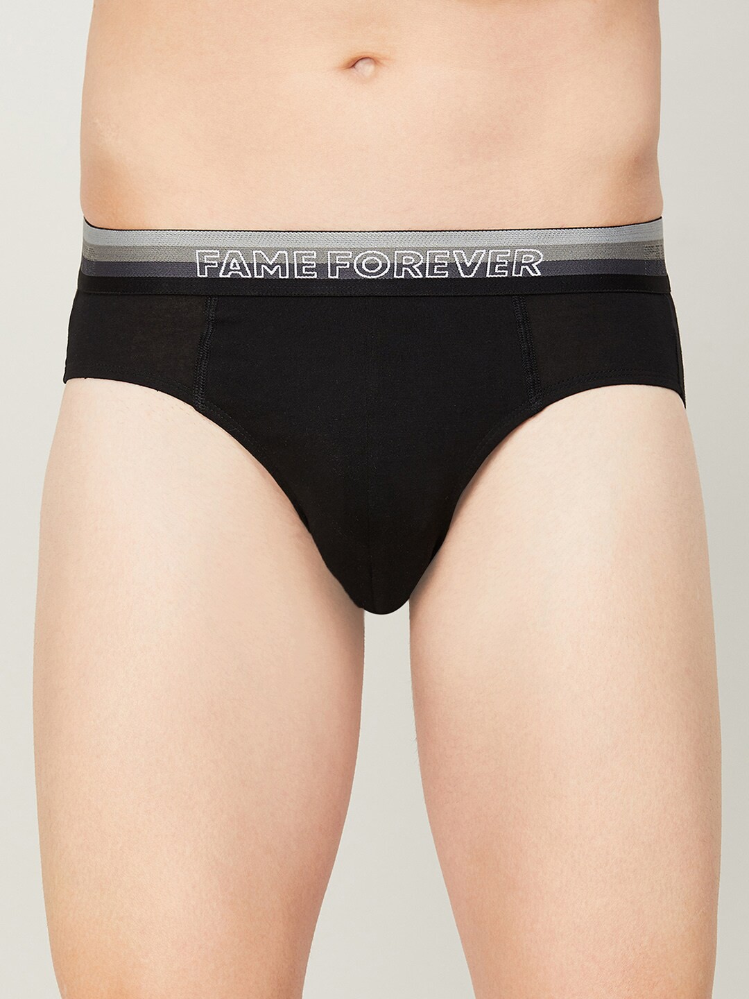 

Fame Forever by Lifestyle Men Black Solid Cotton Basic Briefs