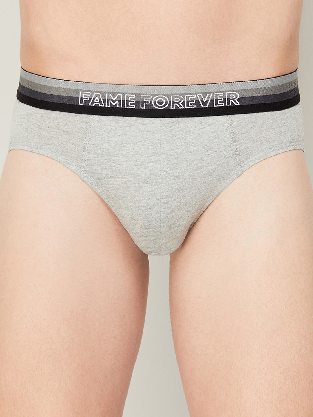

Fame Forever by Lifestyle Men Grey Solid Anti-Microbial Cotton Basic Briefs