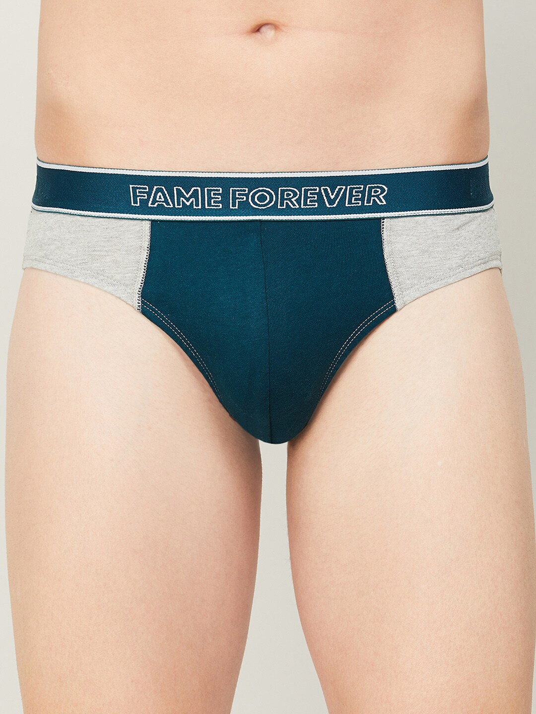 

Fame Forever by Lifestyle Men Grey Solid Cotton Briefs