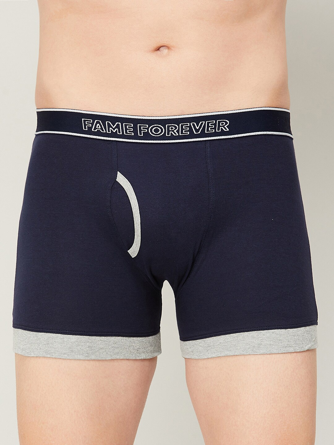

Fame Forever by Lifestyle Men Navy Blue Solid Cotton Basic Briefs