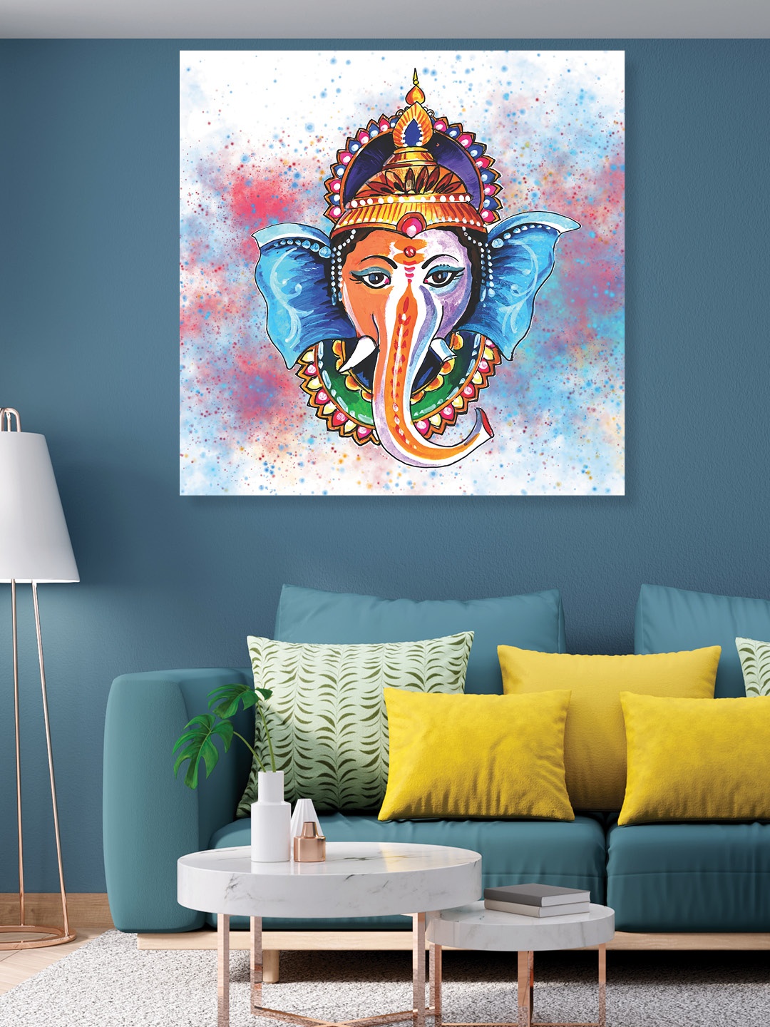 

Random Blue & Red Lord Ganesha Canvas Painting Wall Art