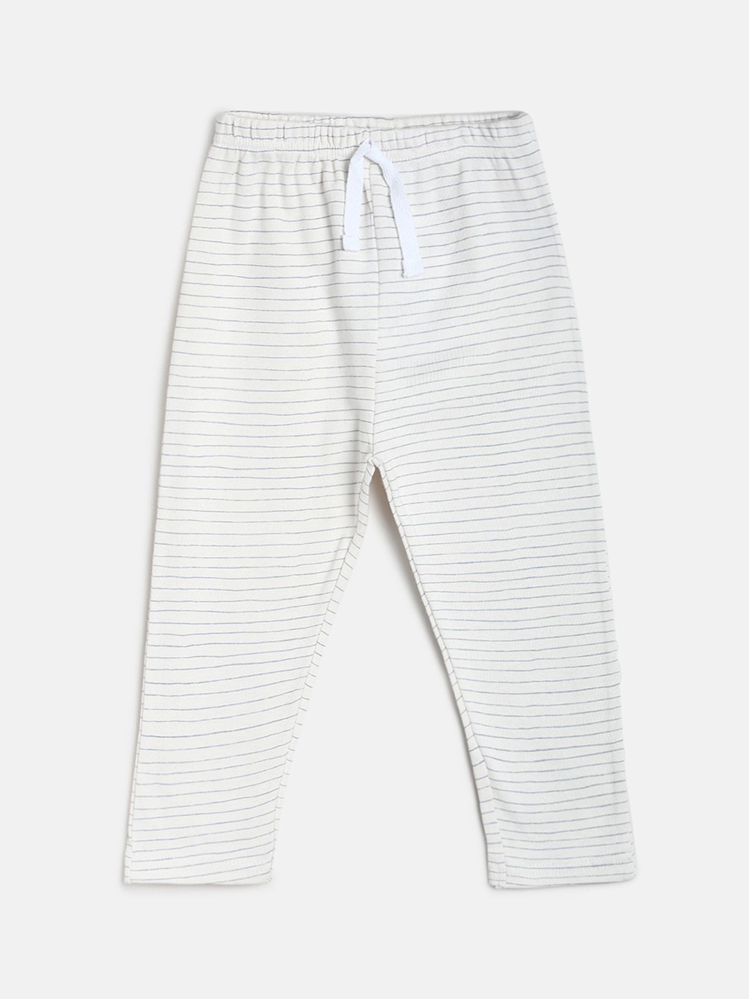 

MINI KLUB Infants White Striped Pure Cotton Track Pants