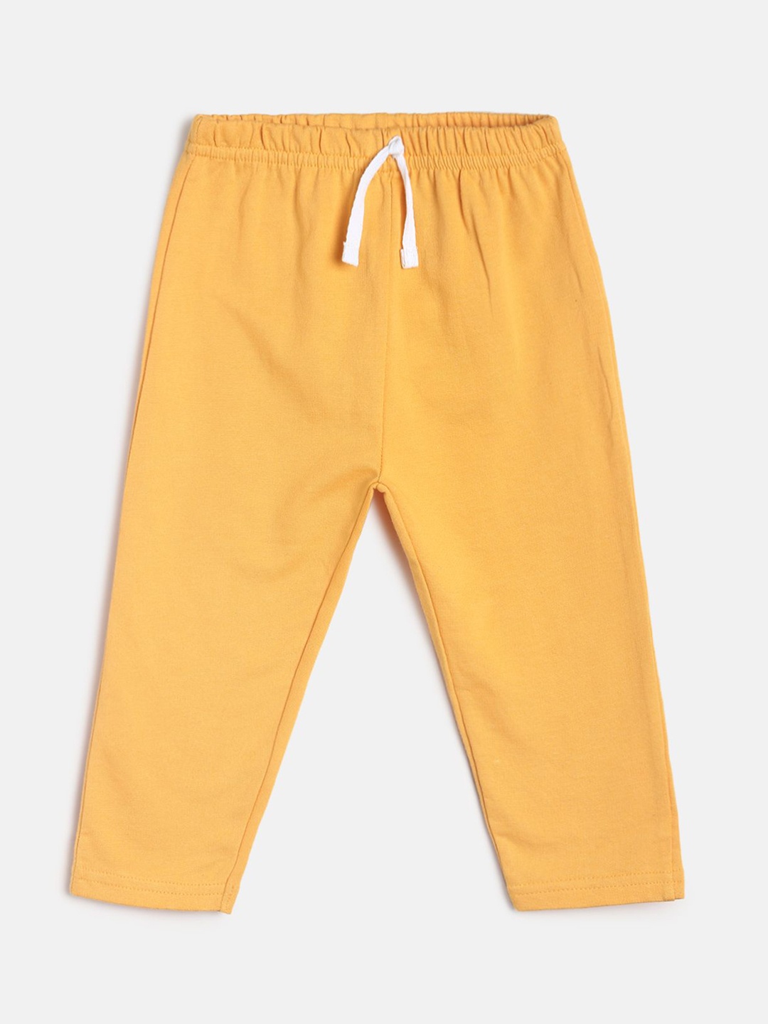 

MINI KLUB Infants Yellow Solid Cotton Track Pants