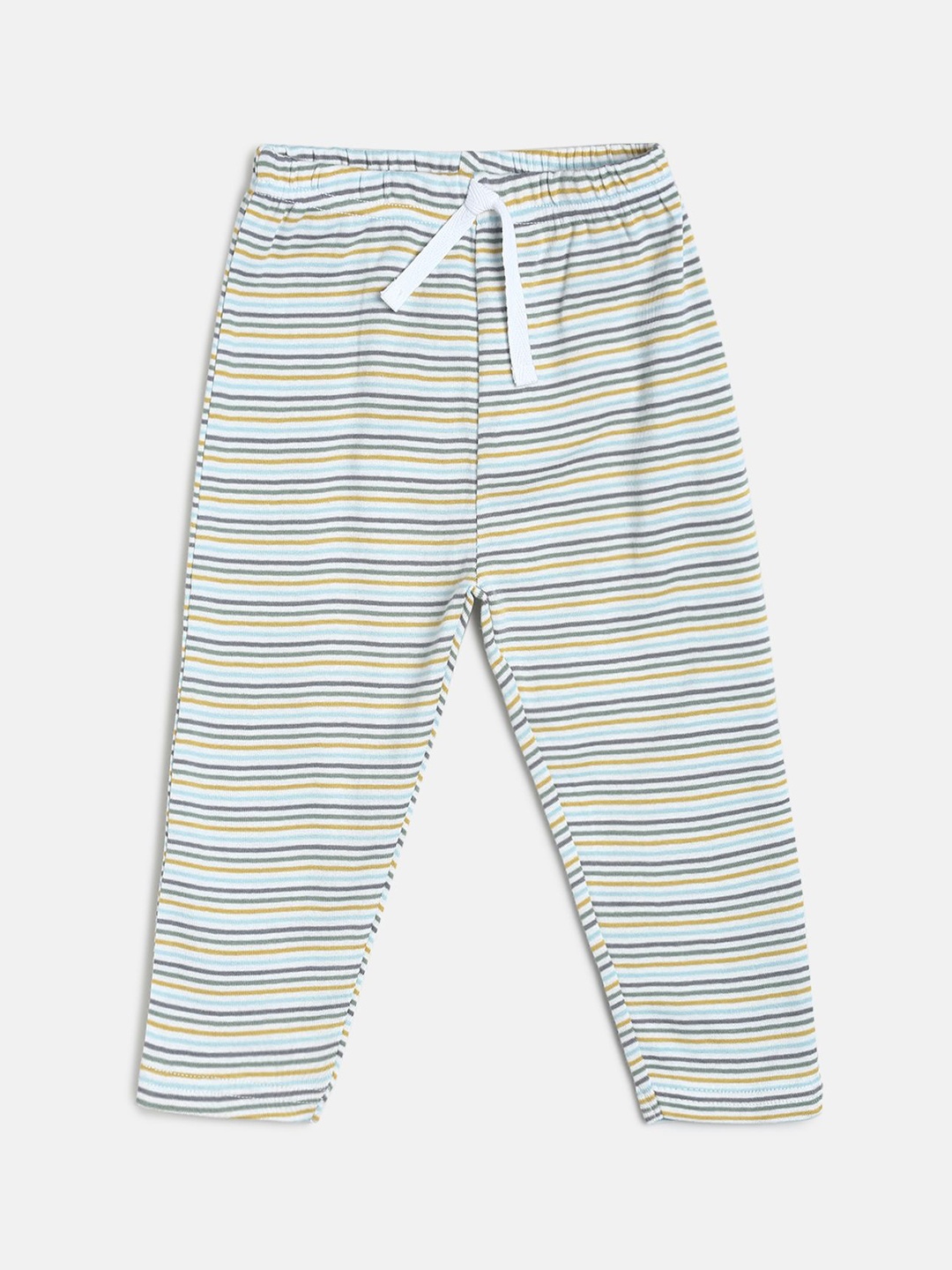 

MINI KLUB Boys Grey & Blue Striped Pure Cotton Track Pants