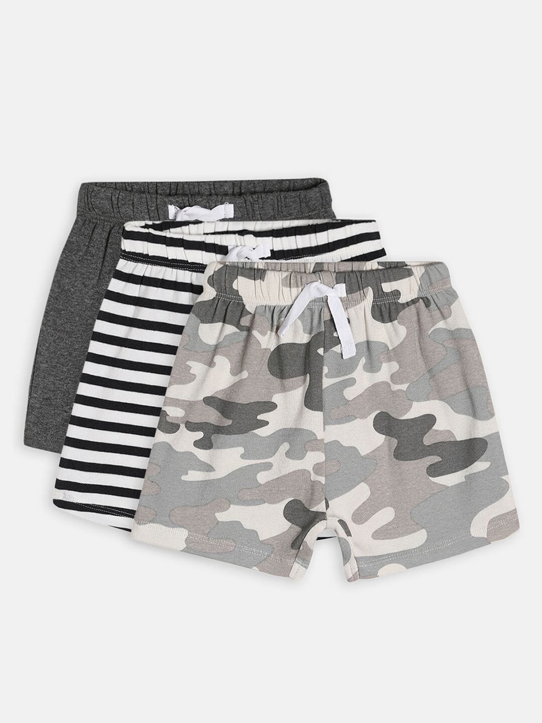 

MINI KLUB Boys Camouflage Printed Casual Shorts, Black