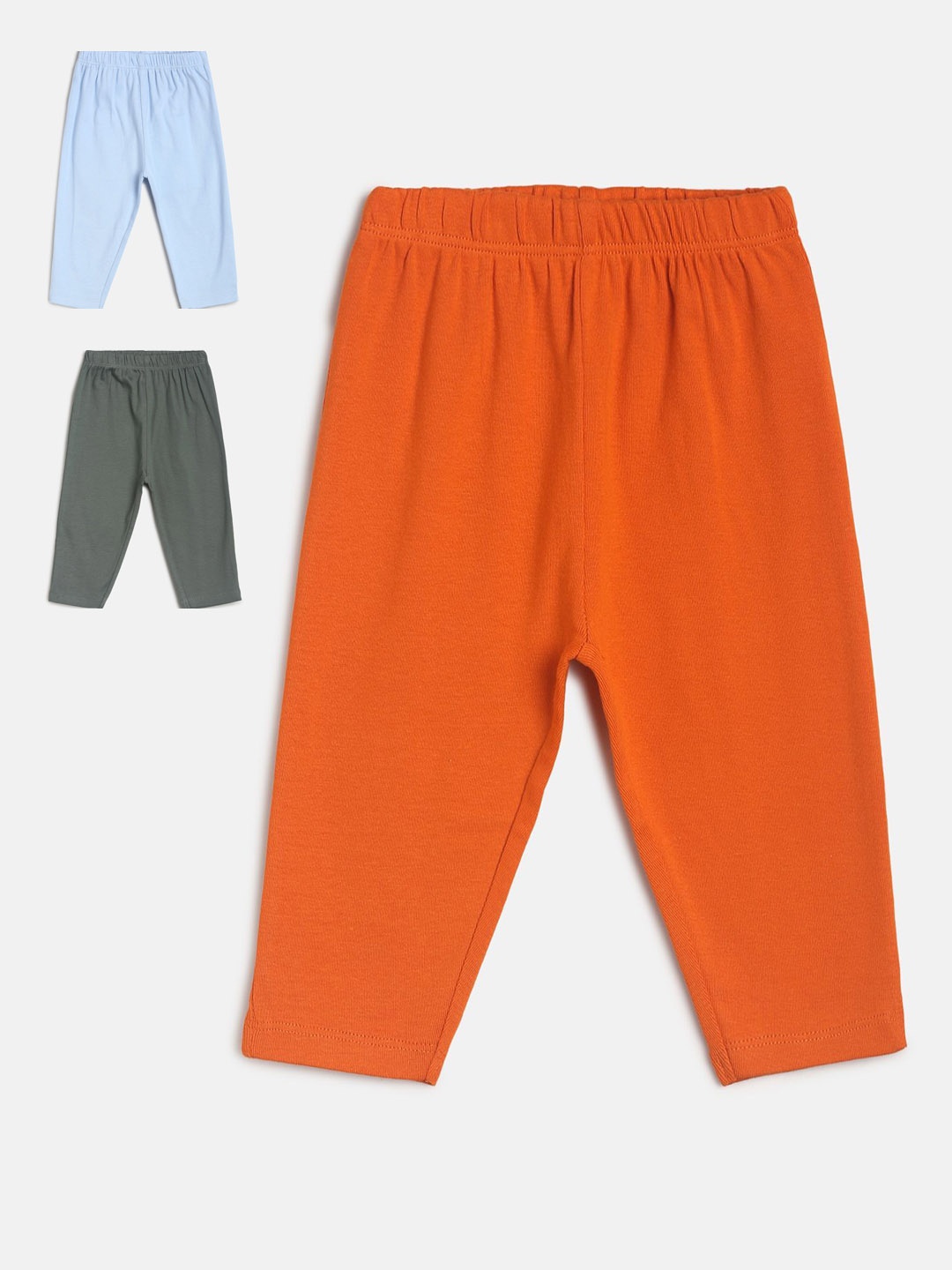 

MINI KLUB Boys Pack Of 3 Solid Pure Cotton Track Pants, Red