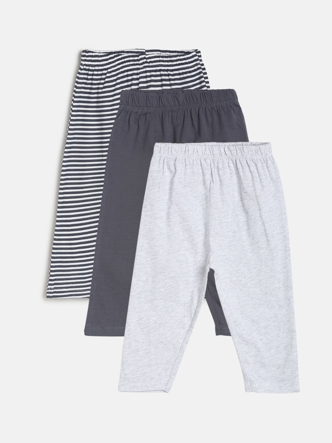 

MINI KLUB Infant Boys Pack Of 3 Printed Pure Cotton Track Pants, Grey