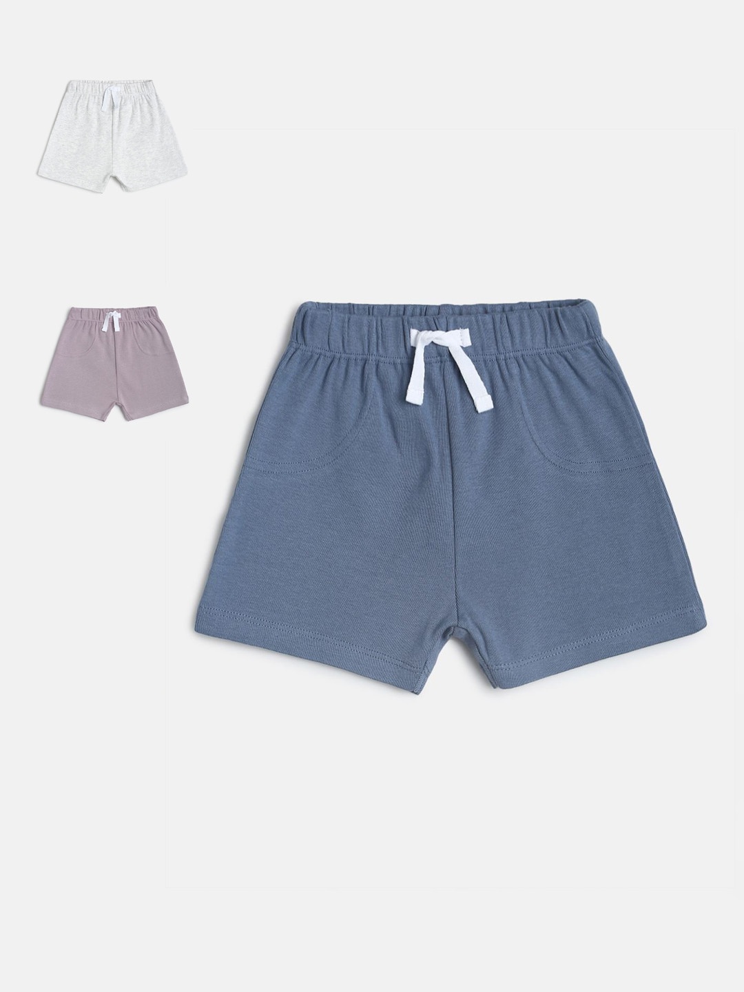 

MINI KLUB Boys Blue Pack Of 3 Cotton Shorts