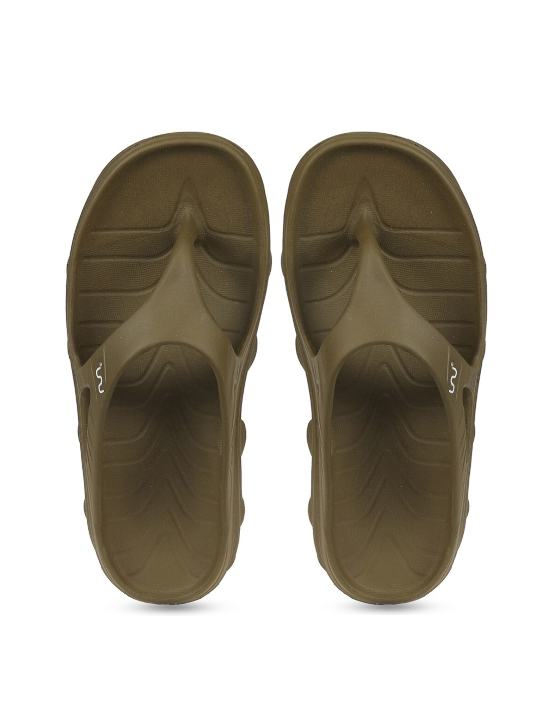 

Doubleu Men Olive Green Rubber Thong Flip-Flops