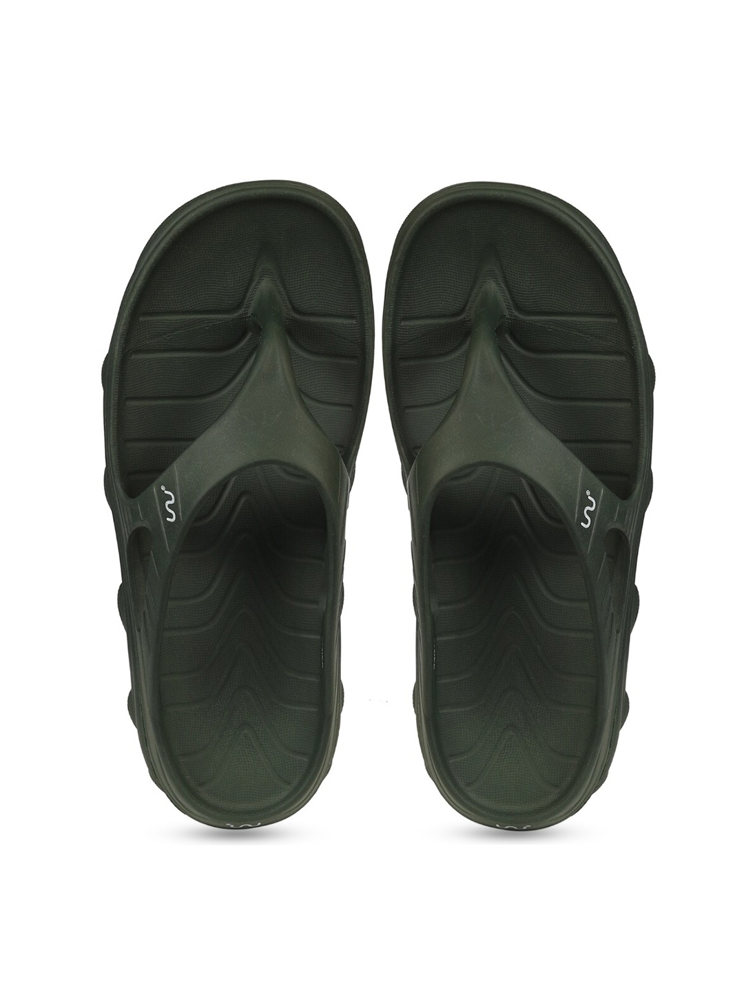 

Doubleu Men Olive Green Rubber Thong Flip-Flops